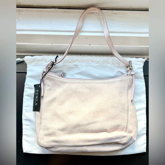 New Authentic Furla Pink Suede Purse - Picture 7 of 15